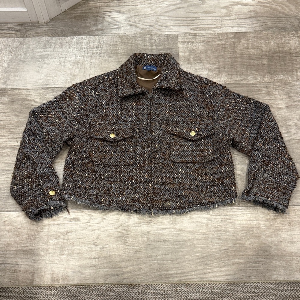 Democracy Brown Tweed Wool Blend Jacket